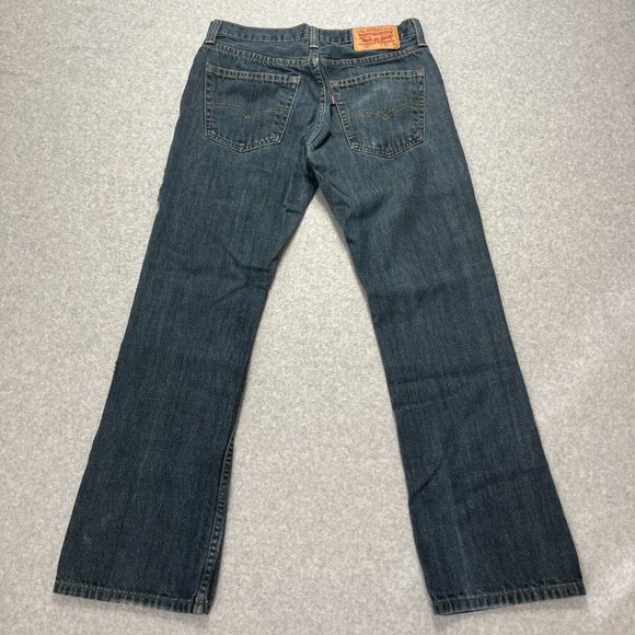 Levis Jeans Mens 29x28 Blue 527 Bootcut Cowboy Western Denim Distress (Tag 30x30 - Picture 8 of 10